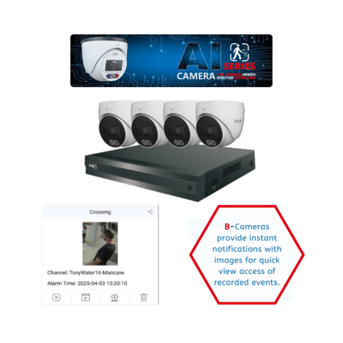 TVT 6MP AI Starlight Camera Kit – 4 Camera Premium CCTV System