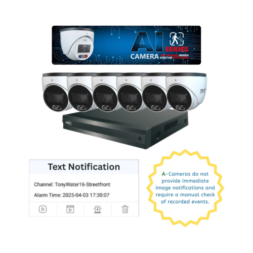 TVT 6-Camera 6MP CCTV Colour Kit- Fully Installed