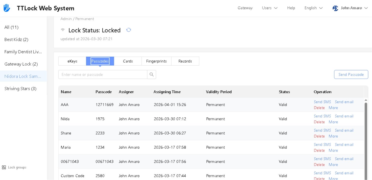 Smart keypad mobile access control management interface